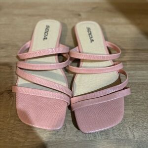 Soda Women's Blush Strappy Sandals